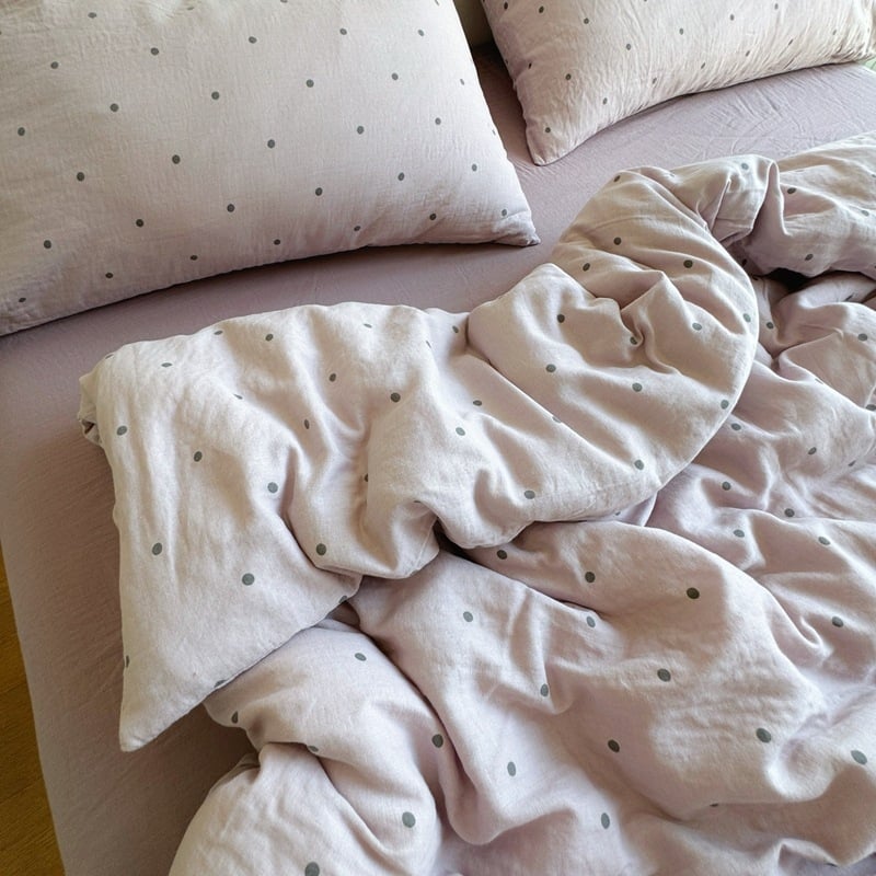 Bavlnený štvordielny súbor posteľnej bielizne s rastlinným vzorom, reaktívna tlač a farbenie, hmotnosť 2000–2500 g