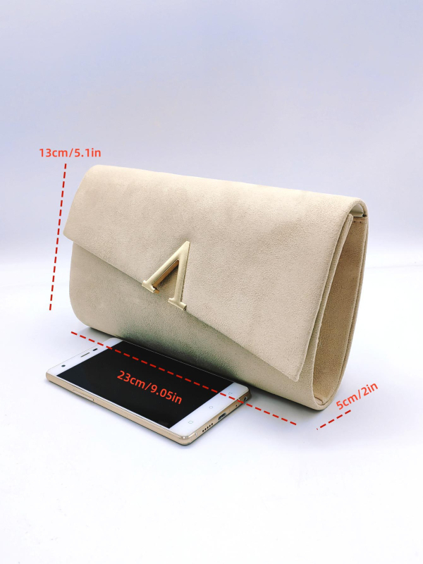 PU női estélyi cluth lánccal, V-alakú, vízszintes négyzet alakú táska, zárófedéllel, telefon- és ID-zsebek, poliészter bélés, háromdimenziós kivitel, 2024 tavasz