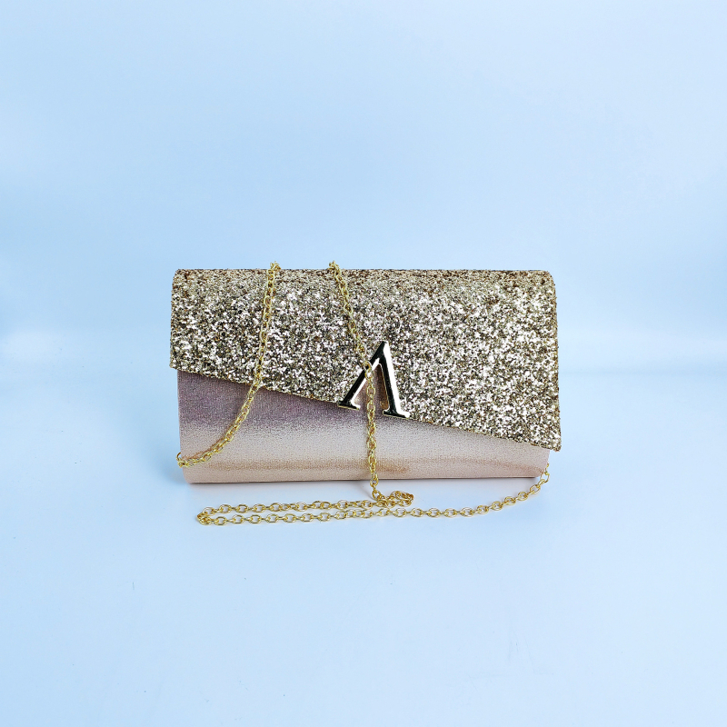 PU női estélyi cluth lánccal, V-alakú, vízszintes négyzet alakú táska, zárófedéllel, telefon- és ID-zsebek, poliészter bélés, háromdimenziós kivitel, 2024 tavasz