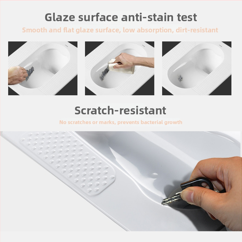 Plastmasas čučēšanas tualete, bez ūdens tanka, bez ūdens aiztures, minimālais bedrējas attālums 60 cm, izplūdes caurules diametrs 100 cm