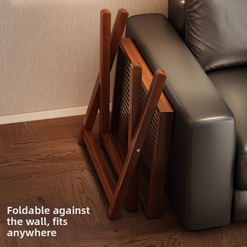 Salokāms bambusa sānu galdiņš ar akrila virsu – mūsdienīgs minimālisma stils, bambusa rāmis, MDF panelis, saderīgs ar portatīvo datoru