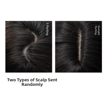 Pilna galvos padengimo peruka, aukštos temperatūros pluoštai, ilgi tiesūs plaukai su šonine kirpte, natūralus pūkuotas išvaizda kasdieniam nešiojimui