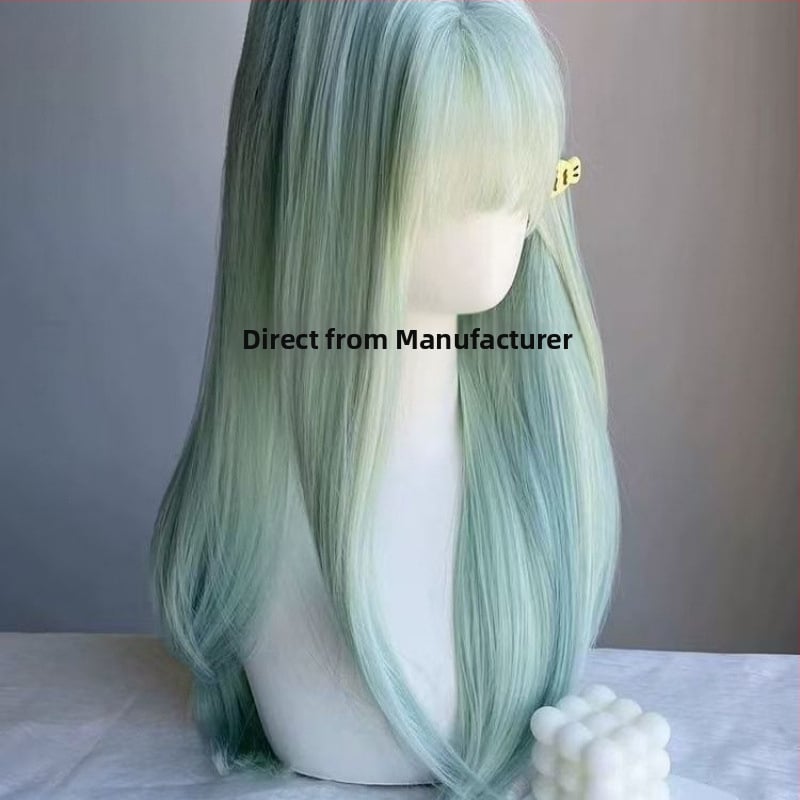 Pikk sirge parukas naistele, kuumuskindel kiud, masin-kudumine, mudel 1