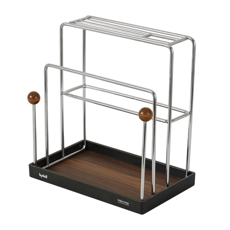 Bydoll Virtuvės peilių ir pjaustymo lentos laikiklis — integruotas ant stalviršio, daugybinis ir judantis, nerūdijančio plieno, 2025 m. modelis