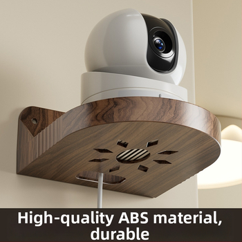 Raft de depozitare montat pe perete pentru camere, routere și monitoare — plastic ABS, stil modern minimalist, 1 nivel, fără găuri