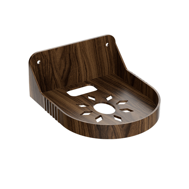 Raft de depozitare montat pe perete pentru camere, routere și monitoare — plastic ABS, stil modern minimalist, 1 nivel, fără găuri