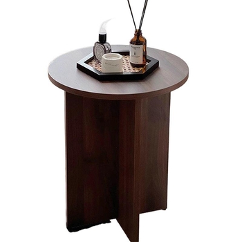 Кръгла странична масичка с дървена рамка и мраморен плот, китайски стил за дневна