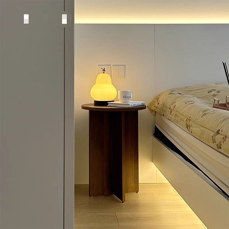 Кръгла странична масичка с дървена рамка и мраморен плот, китайски стил за дневна