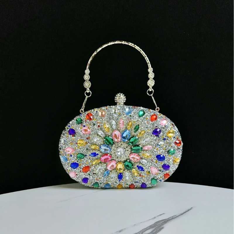 Kagyló alakú clutch rhinestone napsugár motívummal, poliészter, belső telefontartó zseb, nyitott kivitel, tavasz 2024