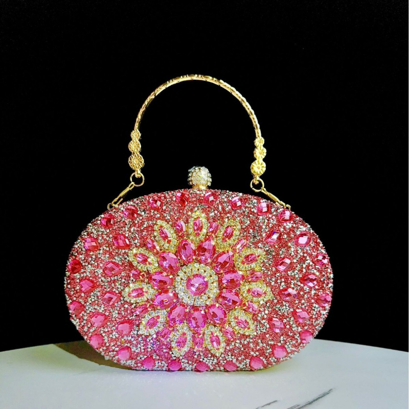 Kagyló alakú clutch rhinestone napsugár motívummal, poliészter, belső telefontartó zseb, nyitott kivitel, tavasz 2024