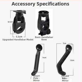 Telefonihoidik käsipidme ja tagatuulepeegli jaoks – mootorratastele ja jalgratastele – plastik