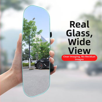 Automobilio vidaus galinio vaizdo veidrodėlis su išlenkta paviršiumi, HD stiklas su antiatspindėjimo danga, itin siauras rėmas, reguliuojami kampai