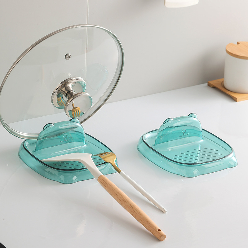 Plastikinis virtuvės laikiklis — daugiafunkcinis organizatorius dangteliams ir pjaustymo lentelėms (modernus minimalistinis stilius)