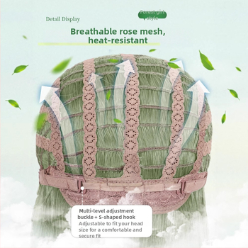 Pikk sirge parukas, Qi bangs, Ju Jingyi inspireeritud stiil, kõrge temperatuuriga kiud, näo kuju muutmine