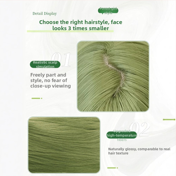 Pikk sirge parukas, Qi bangs, Ju Jingyi inspireeritud stiil, kõrge temperatuuriga kiud, näo kuju muutmine