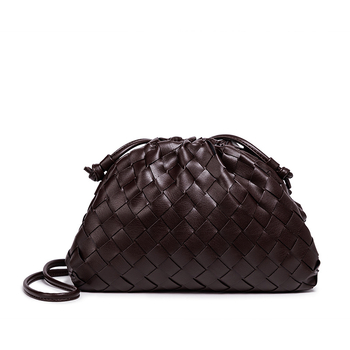 Geantă clutch din PU în stil Cloud Pack, cu formă de dumpling, închidere magnetică, buzunar deschis