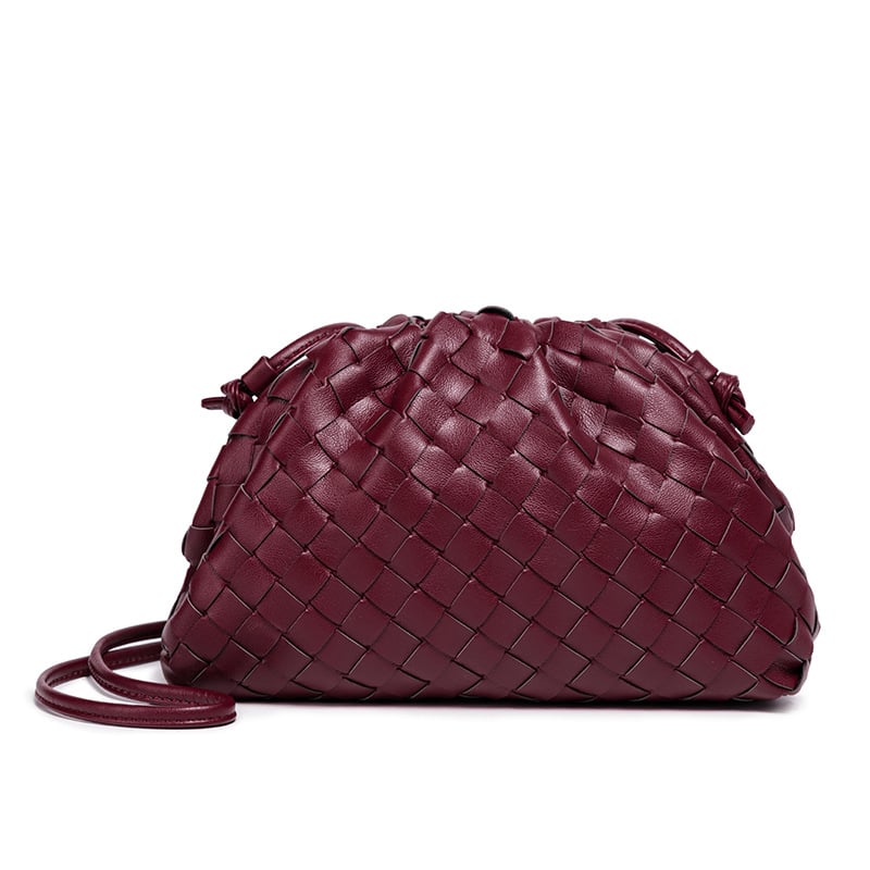Geantă clutch din PU în stil Cloud Pack, cu formă de dumpling, închidere magnetică, buzunar deschis