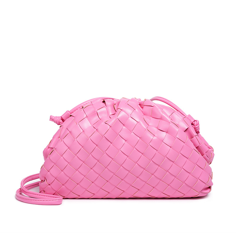 Geantă clutch din PU în stil Cloud Pack, cu formă de dumpling, închidere magnetică, buzunar deschis