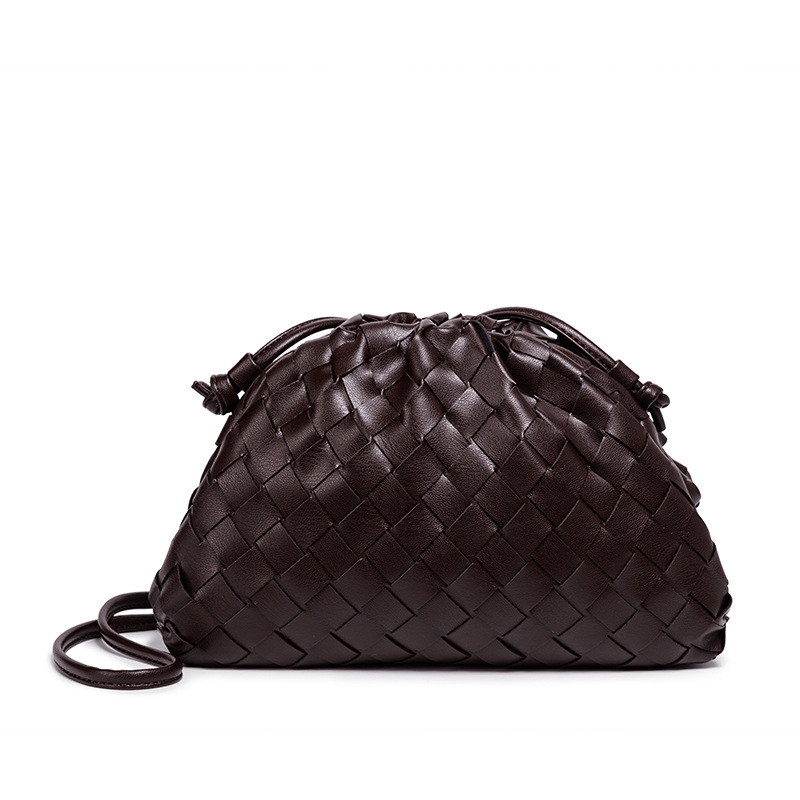 Geantă clutch din PU în stil Cloud Pack, cu formă de dumpling, închidere magnetică, buzunar deschis