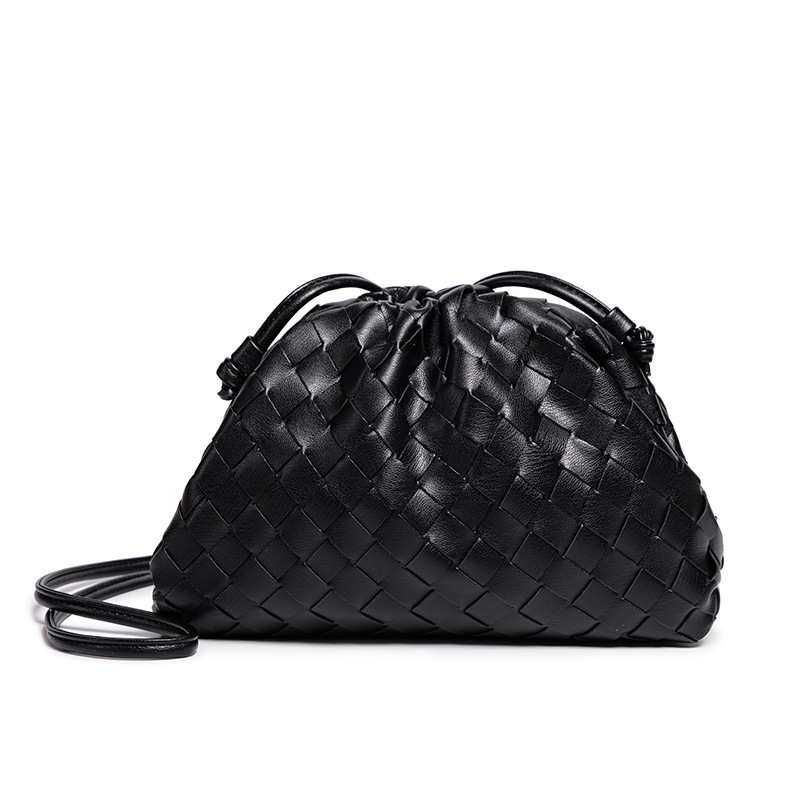 Geantă clutch din PU în stil Cloud Pack, cu formă de dumpling, închidere magnetică, buzunar deschis