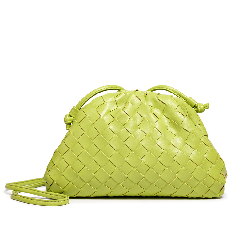 Geantă clutch din PU în stil Cloud Pack, cu formă de dumpling, închidere magnetică, buzunar deschis
