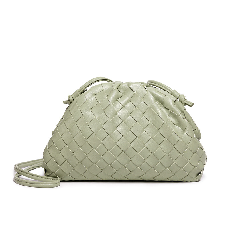 Geantă clutch din PU în stil Cloud Pack, cu formă de dumpling, închidere magnetică, buzunar deschis