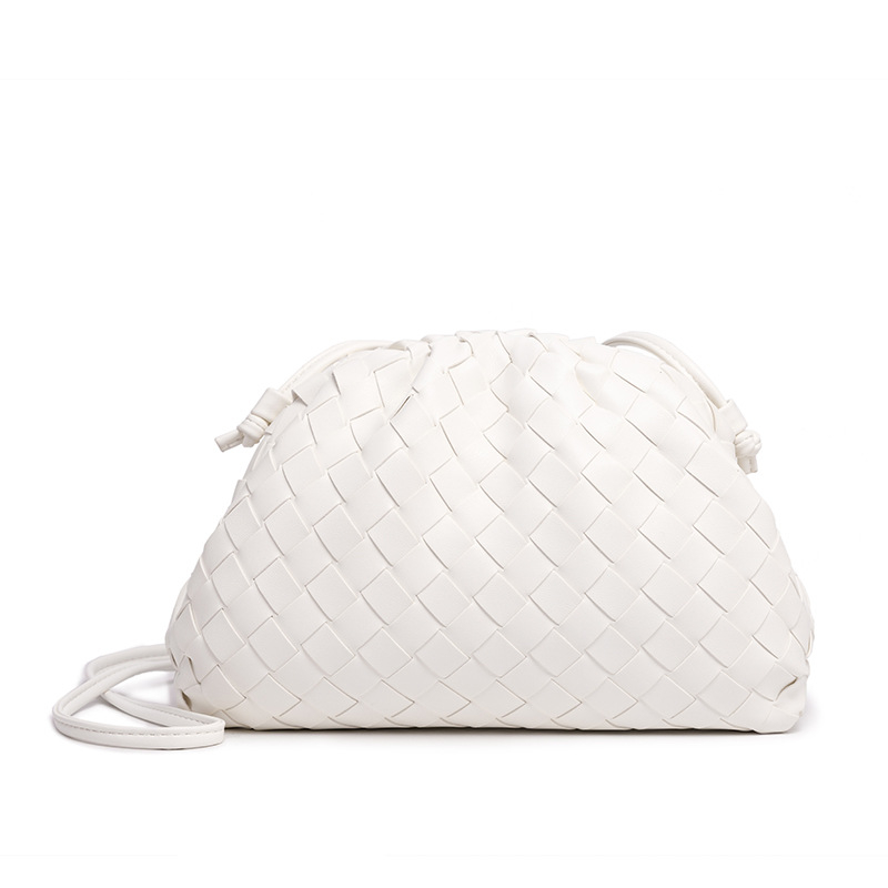 Geantă clutch din PU în stil Cloud Pack, cu formă de dumpling, închidere magnetică, buzunar deschis