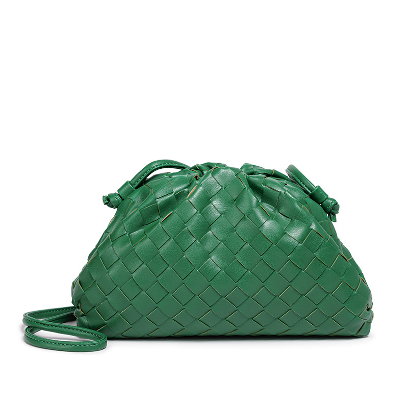 Geantă clutch din PU în stil Cloud Pack, cu formă de dumpling, închidere magnetică, buzunar deschis