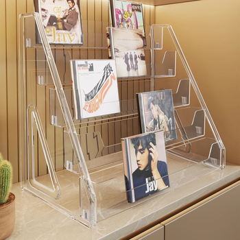 CD ekspozicijos stovas su pakopomis lentynomis, medžiaga PET+PS, šiuolaikinis minimalistinis stilius, prekės ženklas Evesigar/isi home, modelis 2300026402766717697, daugiafunkcinis