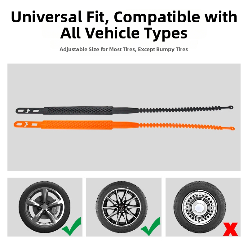Universāla pretslīdēšanas lenta automašīnas riepām, modelis BS-5566, svars 80 g, saderīga ar riepām 165–255, zīmols Hundred trees, pielāgošana pieejama
