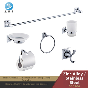Vonios rankšluosčių laikiklis - chromuota paviršiaus danga, cinko lydinys + nerūdijantis plienas, šiuolaikiškas paprastas stilius, šešių dalių rinkinys ir daugiau