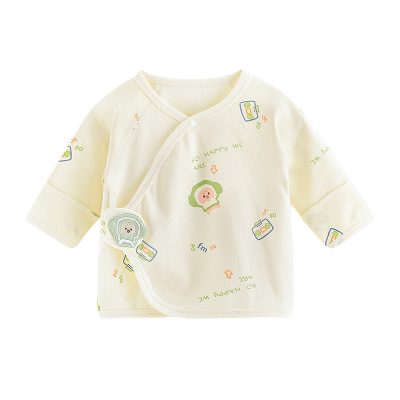 Naujagimių medvilnės pižimos viršus su Velcro užsegimu, 100% medvilnė, Pavasaris 2023