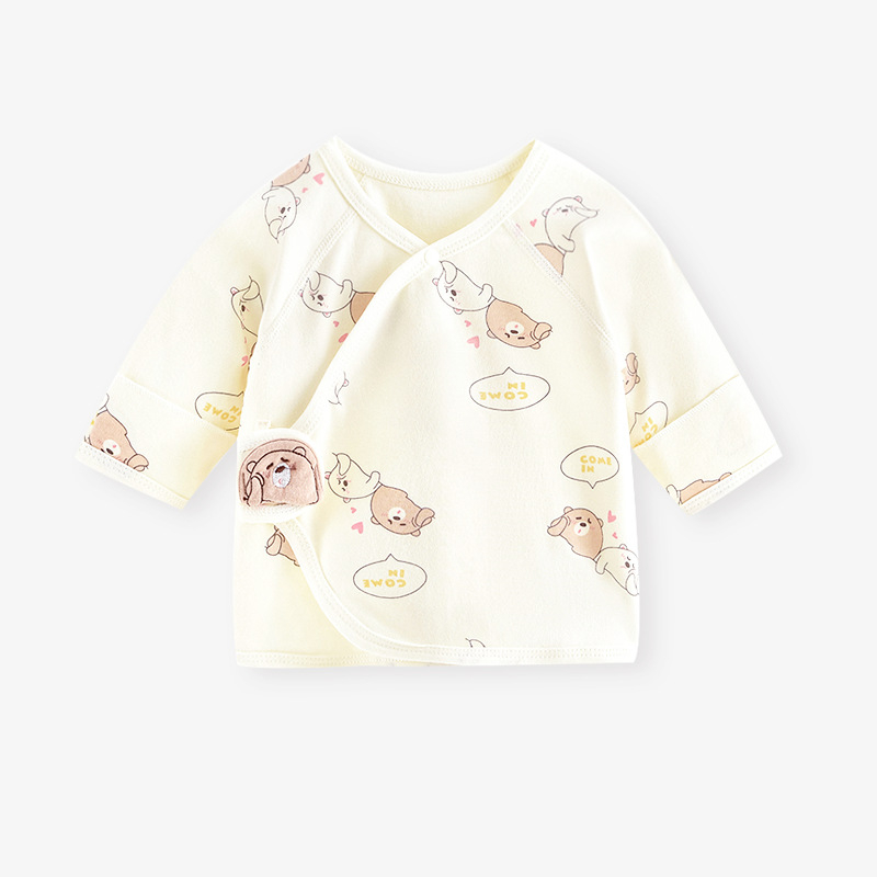 Naujagimių medvilnės pižimos viršus su Velcro užsegimu, 100% medvilnė, Pavasaris 2023