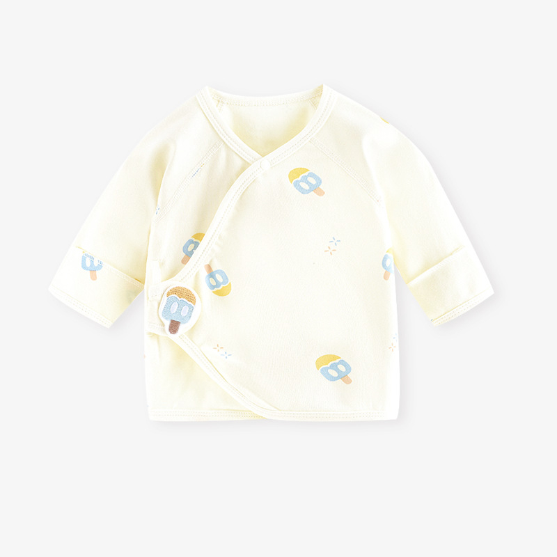 Naujagimių medvilnės pižimos viršus su Velcro užsegimu, 100% medvilnė, Pavasaris 2023