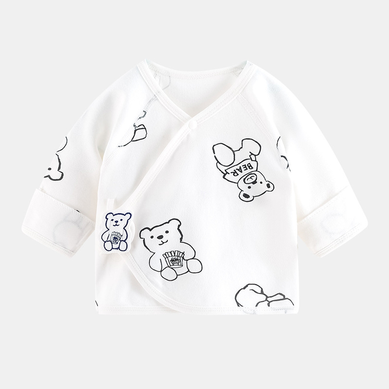 Naujagimių medvilnės pižimos viršus su Velcro užsegimu, 100% medvilnė, Pavasaris 2023