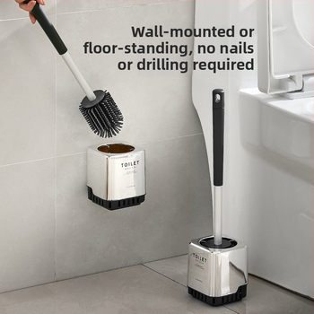 Nástenný držiak na kefu na WC – plastová konštrukcia, elektroplátovaná povrchová úprava, nosnosť 5 kg, model electroplating