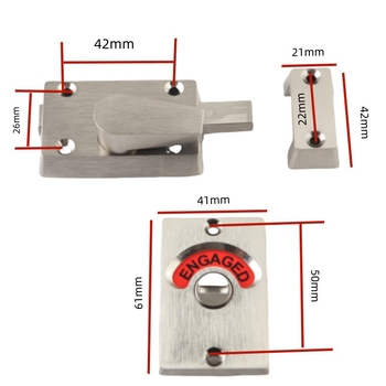 Încuietoare indicator de baie din oțel inoxidabil pentru compartimentele toaletei publice – finisaj periat, Suoweigu