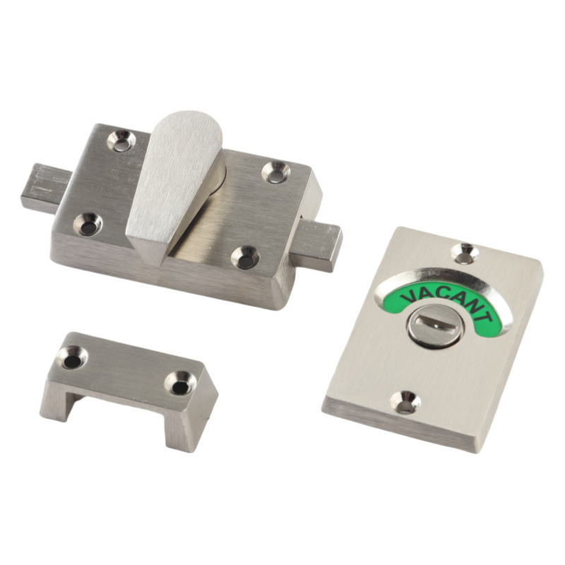 Încuietoare indicator de baie din oțel inoxidabil pentru compartimentele toaletei publice – finisaj periat, Suoweigu