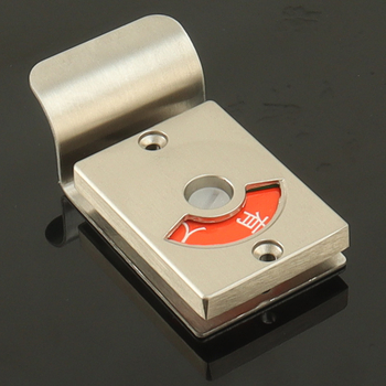 Sowegu încuietoare pentru panoul de separare la toaleta publică din oțel inoxidabil, cu indicator de utilizare, set din 2 piese, finisaj cu textură trasă pe fir