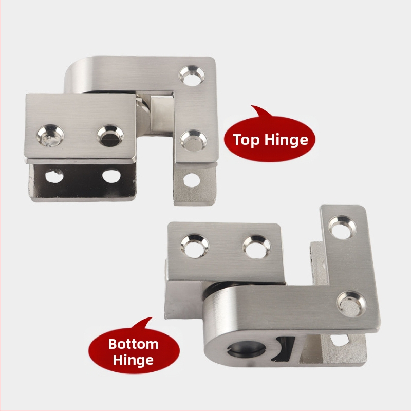 Alumīnija sakausējuma publiskā tualešu atdalītāju šarnīri, augšējie un apakšējie, brušēta apdare, pacelšanas šarnīrs, zīmols Suoweigu