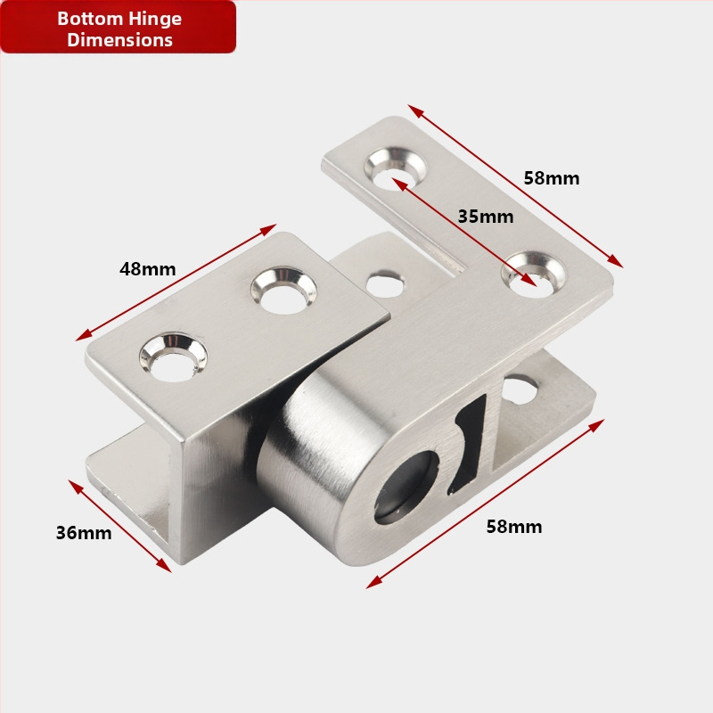Alumīnija sakausējuma publiskā tualešu atdalītāju šarnīri, augšējie un apakšējie, brušēta apdare, pacelšanas šarnīrs, zīmols Suoweigu