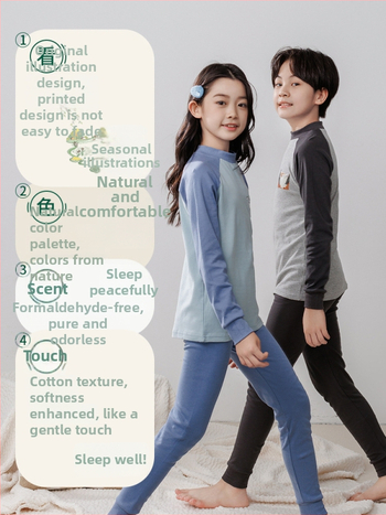 Laste termilise aluskomplekti (ülemine ja alumine) 100% puuvillast, õhuke materjal, pehme viimistlus, sobib sügis- ja talveks, 8-aastastele ja vanematele