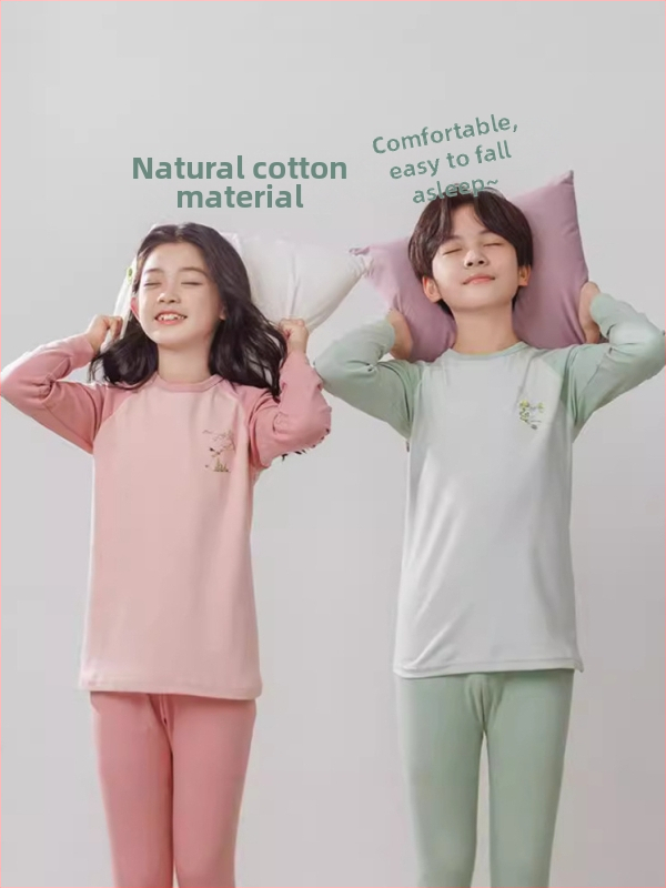 Laste termilise aluskomplekti (ülemine ja alumine) 100% puuvillast, õhuke materjal, pehme viimistlus, sobib sügis- ja talveks, 8-aastastele ja vanematele