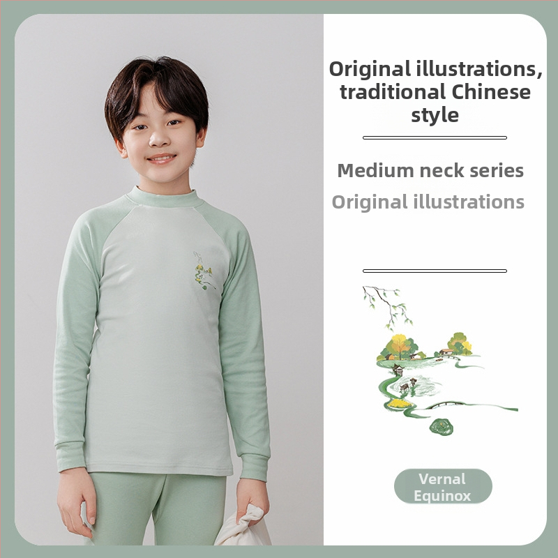 Laste termilise aluskomplekti (ülemine ja alumine) 100% puuvillast, õhuke materjal, pehme viimistlus, sobib sügis- ja talveks, 8-aastastele ja vanematele