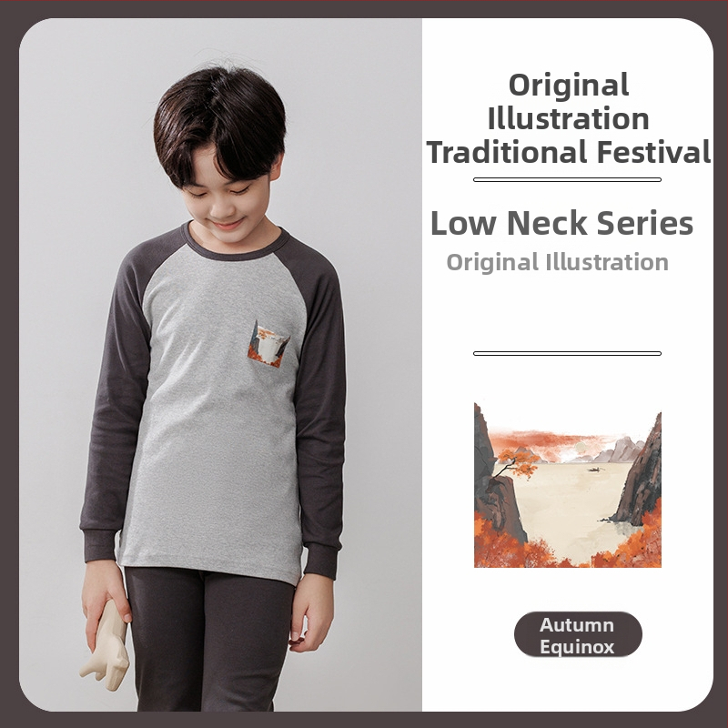 Laste termilise aluskomplekti (ülemine ja alumine) 100% puuvillast, õhuke materjal, pehme viimistlus, sobib sügis- ja talveks, 8-aastastele ja vanematele