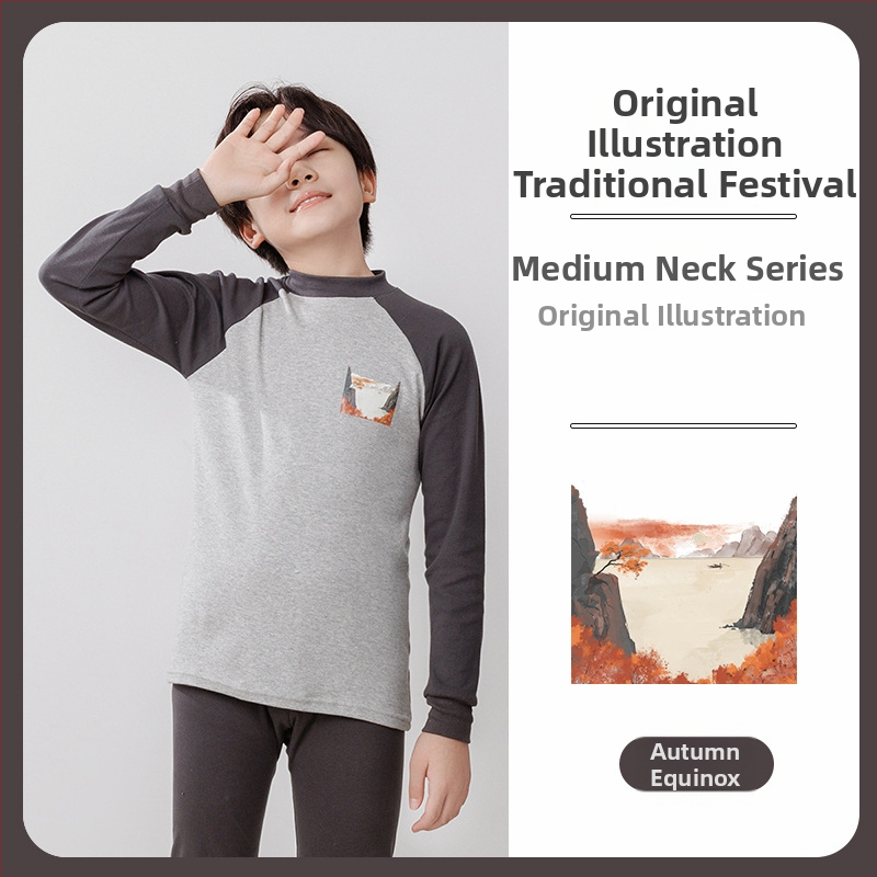 Laste termilise aluskomplekti (ülemine ja alumine) 100% puuvillast, õhuke materjal, pehme viimistlus, sobib sügis- ja talveks, 8-aastastele ja vanematele