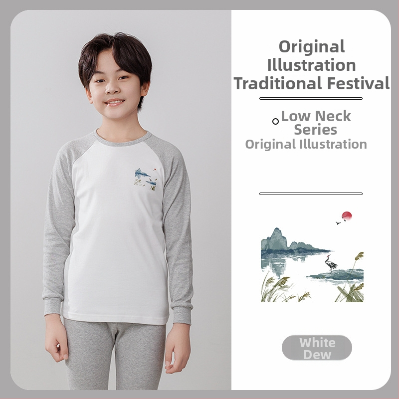 Laste termilise aluskomplekti (ülemine ja alumine) 100% puuvillast, õhuke materjal, pehme viimistlus, sobib sügis- ja talveks, 8-aastastele ja vanematele