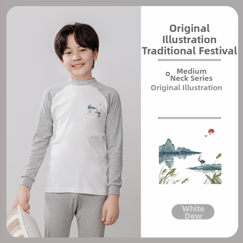 Laste termilise aluskomplekti (ülemine ja alumine) 100% puuvillast, õhuke materjal, pehme viimistlus, sobib sügis- ja talveks, 8-aastastele ja vanematele