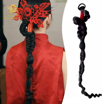 Xiuhe stiilis ponii-parukas, käsitööna kootud, kuumuskindlad juuksed, ei värvita, bränd Fujia