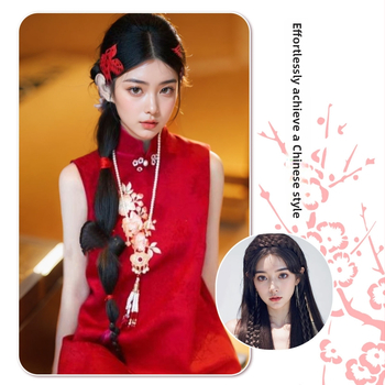 Xiuhe stiilis ponii-parukas, käsitööna kootud, kuumuskindlad juuksed, ei värvita, bränd Fujia